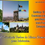 Montagem com pontos turísticos da Romênia e texto “10 verbos essenciais em romeno para iniciantes, com frases e conjugação.
